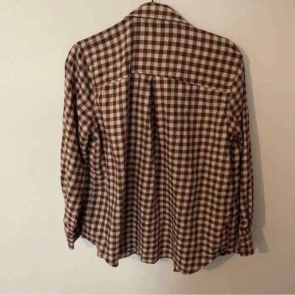 Brown Checkered Button-Up Shirt - Picture 3 of 3